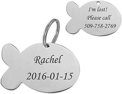 Valyria Personalized Stainless Steel Fish Shape Pet Id Tags - Silver