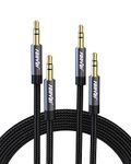 FONVOi 2 Pack AUX Cable, [8ft/2.4m,Hi-Fi Sound] 3.5mm TRS Auxiliary Audio Cable Nylon Braided Aux Cord Compatible for Car/Home Stereos,MP3,Speaker,Headphones,Sony