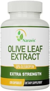 Naravis Olive Leaf Extract - 750mg - 120 Veggie Capsules - 20% Oleuropein - Non-GMO - Immune Support - Cardiovascular Health - Antioxidant Supplement