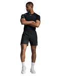 2XU Men's Core Compression T-Shirt - Enhance Performance and Recovery - Black/Silver, Black, XX-Large