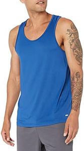 Amazon Essentials Men's Active Tech Stretch Sleeveless Tank Top, Bright Blue, Large
