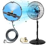 homenote Fan Misting Kit for a Cool Patio Breeze 16.4FT (5M) Misting Line &5 Removable Brass Nozzle & 3/4" Solid Brass Adapter, Connects to Outdoor Misting Fan, Outdoor Mister Fan for Patio Cooling