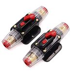 2 Pack Dual 12V 100A Circuit Breaker with Manual Reset, Inline Fuse Holder 100 amp for Car Audio Marine Boat Stereo Switch Inverter Replace Fuses