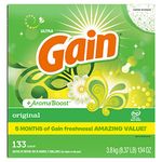 Gain Powder Laundry Detergent (Laundry Soap), HE Compatible, Original Scent, 133 Loads