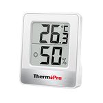 ThermoPro TP49 Small Digital Hygrometer Indoor Thermometer Ambient Thermometer Temperature Monitor and Humidity Meter for Home Office Comfort Reptile Thermometer