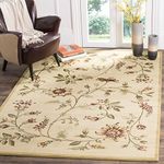 SAFAVIEH Lyndhurst Collection Area Rug - 5'3" x 7'6", Ivory & Multi, Traditional Floral Design, Non-Shedding & Easy Care, Ideal for High Traffic Areas in Living Room, Bedroom (LNH552-1291)