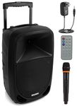 Pyle PA Music Box, Party Box, Portable Karaoke Machine with Microphone, Party Speaker with Bluetooth, Sound System 8 Inch Subwoofer, PA System Complete Set, Karaoke Set LED Battery Display,