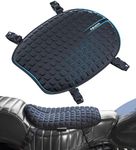 FOVERA Motorcycle Gel Seat Cushion - Supports Sit Bones, Tailbone, and Buttock Muscles - Massaging Gel Absorbs Micro-Shocks and Road Jerks, Suitable for All Motorbikes (Black)