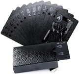 Joyoldelf Cool Black Foil Poker Playing Cards, Waterproof Deck of Cards with Gift Box, Use for Party and Game