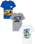 The Children's Place boys Short Sleeve Graphic T-shirt 3-pack T Shirt, Racecars/Racecar/Motorcycle, XX-Large US