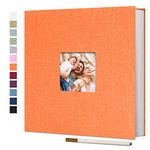 Vienrose Large Photo Album Self Adhesive for 4x6 8x10 10x12 Pictures Scrapbook Album DIY 60 Blank Pages with A Metallic Pen