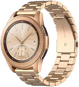 Simpeak Band Compatible With Samsung Galaxy Watch 6/6 Classic/ 5/5 Pro/Watch 4/4 Classic/Watch 3 41mm/ Active/Active 2/Galaxy Watch 42mm, Stainless Steel Strap Compatible With Watch 20mm (Rose Gold)