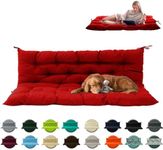 Zacammy Porch Swing Replacement Cushion for 3 Seat - Outdoor Waterproof Patio Furniture loveseat Cushions with Backrest - Thicken 4''Garden Bench Furniture (Red, Porch Cushions 40x47in)