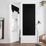 HOMEIDEAS Black Blackout Door Curtains Privacy French Door Curtains, 26 X 68 Inch Room Darkening Curtains for Patio Door, Thermal Insulated Tie Up Shades Window Curtains for Bedroom, 1 Panel