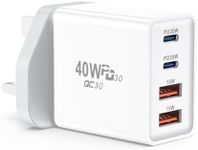 USB C Plug Fast Charge, 40W 4-Port 