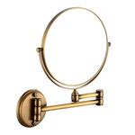 DOLPHY Bronze 5X Magnifying Shaving & Makeup Mirror - 8 inch, ?Round, Wall Mount, Framed