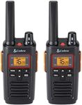 Cobra RX380 Walkie Talkies (2-Pack) - PMR446 Recreational and Business Rechargeable Two-Way Radios, 8 km Range, IPX2 Water Resistance, Black and Orange