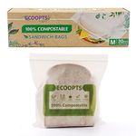 ECOOPTS 100% Compostable Sandwich Zip Bag | ECO-Friendly Food Storage Bags | Freezer Bag | Plant-Based BPA-free | Seal well for Fruit,Food and Snack (1, Medium)