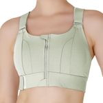 Luella High Impact Sports Bra, Front Zip, Adjustable Velcro Straps, Crisscross Back, Black (in, Alpha, 3XL, Regular, Pista)