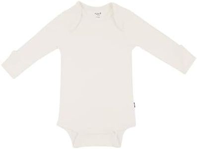 KYTE BABY Unisex Long Sleeve Bodysuit, Rayon Made From Bamboo (0-3 Months, Oat)