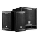 Power Dynamics Active PA Speaker System Live Bands, DJ Music, Singers, Church Sound Setup 12" Subwoofer with Pair of 6.5" Tops, PD Combo 1200