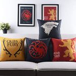 AEROHAVEN Premium Cotton Game of Thrones Designer Decorative Throw Pillow/Cushion Covers Set of 4 - (Multi, 16 inch x 16 inch)