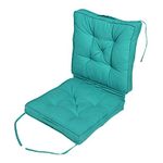 HOMESCAPES Teal Travel Booster Cushion Large Firm 50 cm Square Seat Pad and Backrest Luxury Thick Soft Cotton Supportive Car Cushion For The Elderly, Post-Operative and Lumbar Support