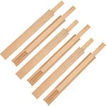 6 Pcs 15.7 Inch Wooden Drawer Slides Bottom Mount, Classic Traditional Wood Center Guide Track with Slide Glides, Replacement Inforcement Part for Drawer