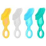 4 Pieces Silicone Baby Toothbrush, Baby Chewable Toothbrush Baby Soft Toothbrush Training Toothbrush Baby First Toothbrush Baby Toothbrush Silicone Toothbrush Toddler Baby Gum Massager for Babies