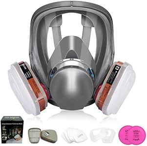 Anpty Full Face Respirator Mask with Filters, 17 in1 6800 Reusable Respirator Paint Shield Cover Mask, Ideal for Painting Spray, Epoxy Resin, Car Spraying, Dust, Polishing, Welding, Sanding