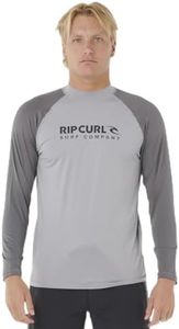 Rip Curl Men's Shock UPF Long Sleeve Rash Vest, Grey Marle, M