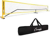 Champion Sports Adjustable Racquet Sport Net: Portable 20 Foot Racket Sport Game Net for Volleyball, Tennis, Pickleball, and Badminton - Yellow