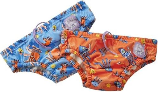Bambino Mio, Reusable Swim Nappy Pants, Size 2-3 Years, Pack of 2, for Babies and Toddlers, Boys and Girls, Bubbles