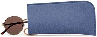 Graf Lantz Eyeglass Sleeve - 100% Merino Wool and Leather - Protective, Scratch Free Material (Horizon)