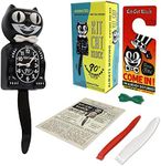 Kit Cat Klock The Original 90th Anniversary Limited Edition with Collectors Box, Black Kit Cat Wall Clock with White Bow Tie, Pendulum Tail and Moving Eyes, Ideal as a Vintage Home Decoration