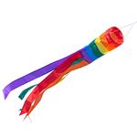 CIM Windsock - 100 RAINBOW - UV resistant and weatherproof - Ø11cm, length: 100cm - incl. Ball bearing vertebral clip