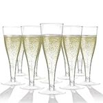 100 Plastic Champagne Flutes Disposable | Clear Plastic Champagne Glasses for Parties | Plastic Toasting Glasses | Mimosa Glasses | Wedding Party Bulk Pack | New Years Eve Party Supplies 2023