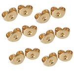 Cretty-Meet 12pcs/6 Pairs 14k Gold Plated Replacement Secure Ear Locking Earring Backs for Stud Earrings