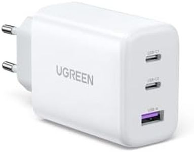 UGREEN 65W Chargeur USB C Rapide 3 Ports Compatible avec iPhone 16 Plus Pro Max 15 14 13 12 11 MacBook M4 M3 M2 M1 Galaxy S24 Ultra Plus S23 A15 Pixel 9 8 7 6 iPad Pro Air Dell XPS 13 (Blanc)