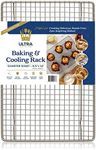 Oven-Safe 100% Stainless Steel Cooling and Baking Rack - Textured Quarter Sheet Pan Wire Cooling Rack For Baking - Dishwasher-Safe, Food-Safe, Heavy Duty, Small Cooling Rack for Baking - 8.5 x 12-inch