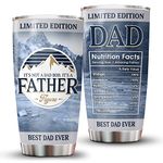 34HD Christmas Gifts for Dad, Dad Light Tumbler with Lid 20 oz Stainless Steel, New Dad Drinking Cup, Dad Birthday Gifts from Daughter Son