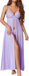 Avidlove Women's Lingerie Sexy Nightgown Lace Sleepwear Slip Maxi Dress Lilac