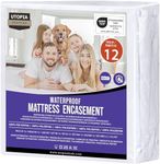 Utopia Bedding Premium Waterproof Mattress Encasement Double Bed (135 x 190 x 30 cm) Pack of 12, Zippered Mattress Protector, Bed Bug and Dust Mite Proof Mattress Cover, White