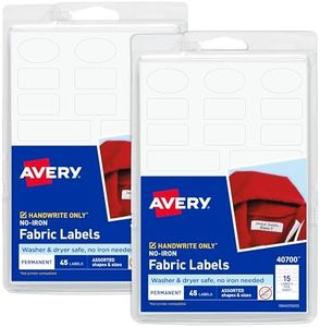 Avery No-Iron Kids Clothing Labels Washer & Dryer Safe Assorted Shapes & Sizes (2-Pack) 90 Labels (40700)