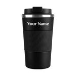 Giftana Personalized Coffee Tumbler with Name, Hot and Cold Double Wall Insulated Customized Travel Mug with Lid, Coffee Mug for Men and Women, Diwali Corporate Gifts for Employee Client (Black 510ml)