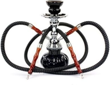 GStar 11" Premium 2 Hose Hookah Complete Set - Mini Pumpkin Hookah Glass Vase - Pick Your Color (Black)