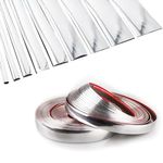 16Ft Chrome Silver Extra Thick Auto Molding Trim Universal Bumper Window Door Body Side Decorative Strip Scratch-Proof (Width: 1-3/16inch [30mm])