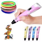 Jugutoz 3D Printing Pen with LCD Display and 3 Colors PLA Filament Refills 1.75 Diameter (10M each), Creativity Modelling & DIY Craft