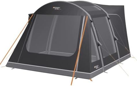 Vango Kela Pro Air Driveaway Awning | Inflatable AirBeam Campervan Awning - Ripstop 6000mm HH with ColourLok | Storm Straps, Dual Action Pump & Steel Rock Pegs Included (Low (180-210cm))
