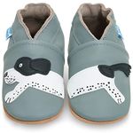 Baby Boy Shoes Soft Sole - Pre Walker Shoes - Baby Walking Shoes - Grey Dog 12-18 Months